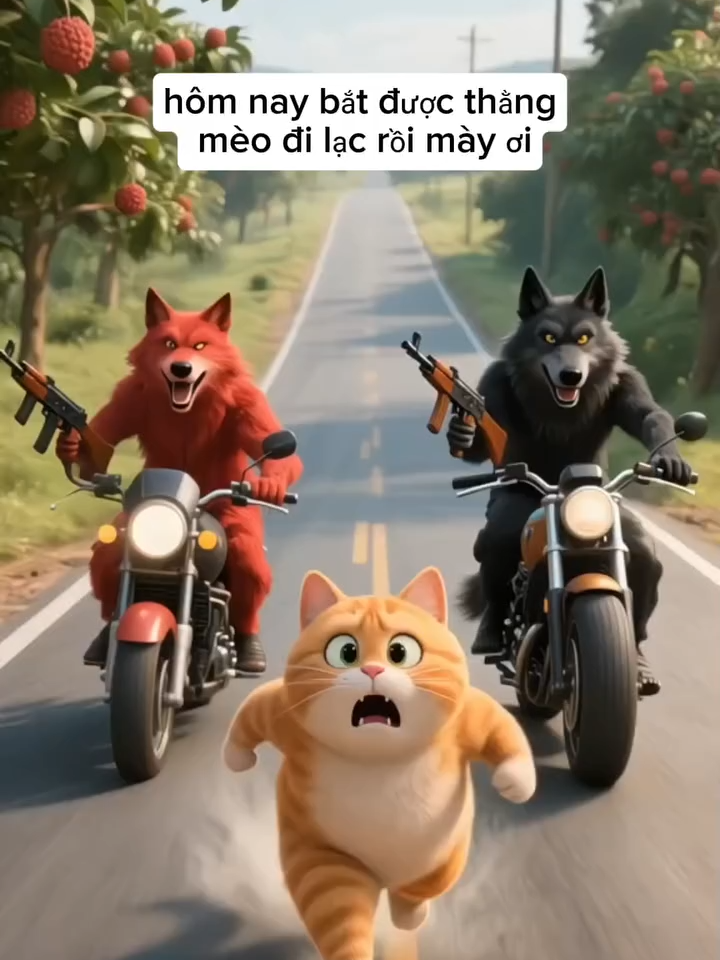 Nay em Mèo đi lạc bị mấy thằng Sói túm được và cái kết.... #meocam #meohay #meoAI #chuyennhatyi #giaitri
