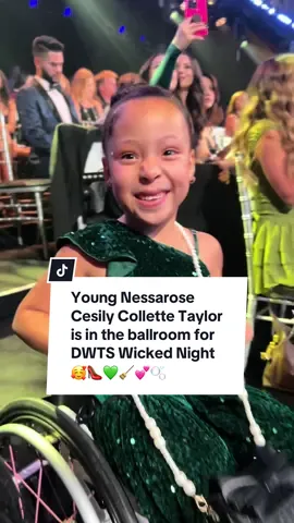 We couldn’t be happier, thank goodness🥰💚🧹💕🫧 @Wicked: For Good @Derek Hough @Ezra Sosa #cesilycollettetaylor #nessarose #dancingwiththestars #wicked #dwts 
