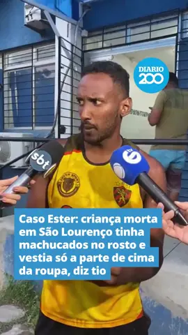 Tio da criança dando entrevista 