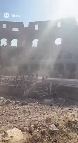 The Colosseum under construction, c. a. 75 AD, Rome #ai #History #rome #italy #colosseum #romanempire #fyp 