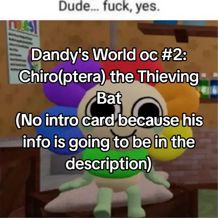 Info: Chiro is one of the villain toons. He hates the Mains and has a desire to steal valuable items such as gems. He hates Rodger the most, though. He has a soft spot for the other villain toons and Teagan. He views Teagan as a mother figure since it's heavily implied Chiro is homeless and has no parents in the cartoon. Chiro is full of himself and very greedy. || #dandysworld #dandysworldoc