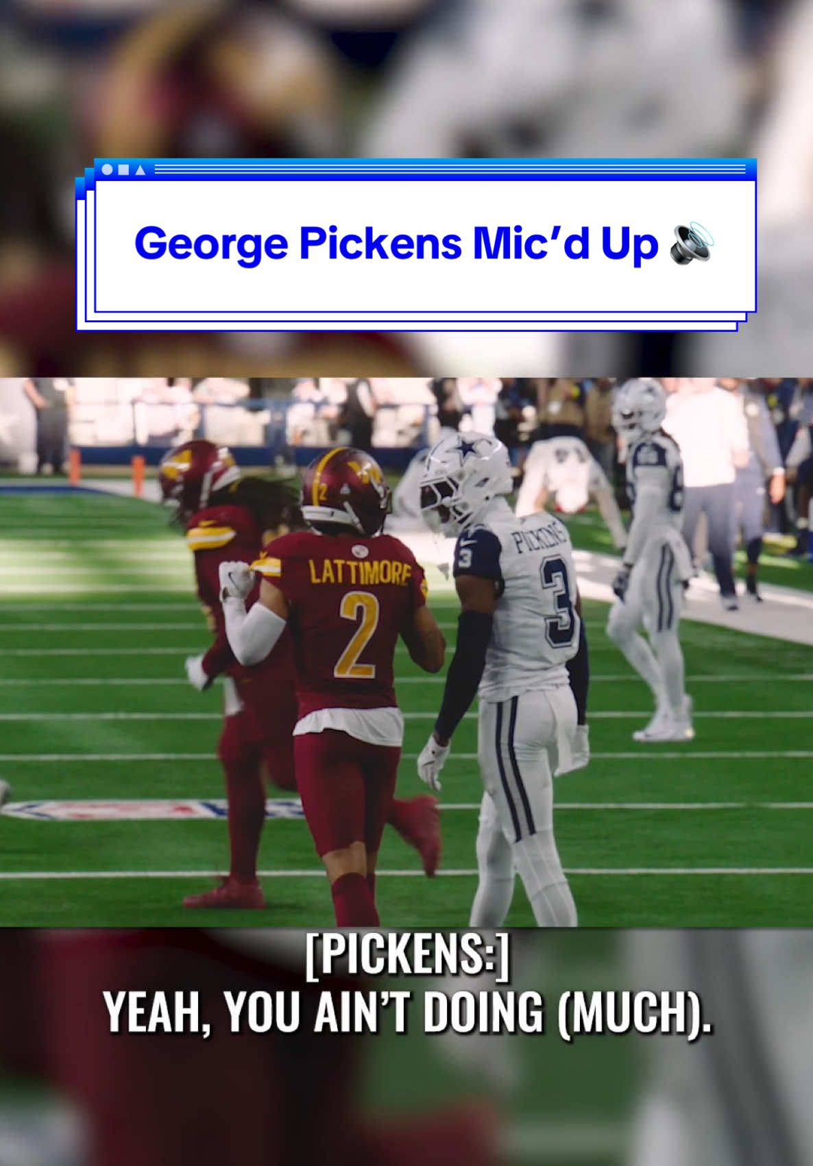 George Pickens mic’d up is as good as expected 🎙️ #DallasCowboys #GeorgePickens #NFL #micdup #football 