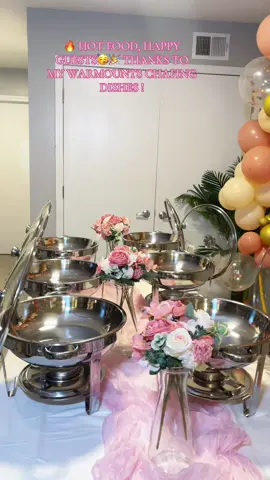 🍲 No more cold food at your events everything stays hot, fresh, and ready to serve🥳🎉 #BuffetSetup #HostingEssentials #PartySetup #DinnerPartyIdeas #fyp 