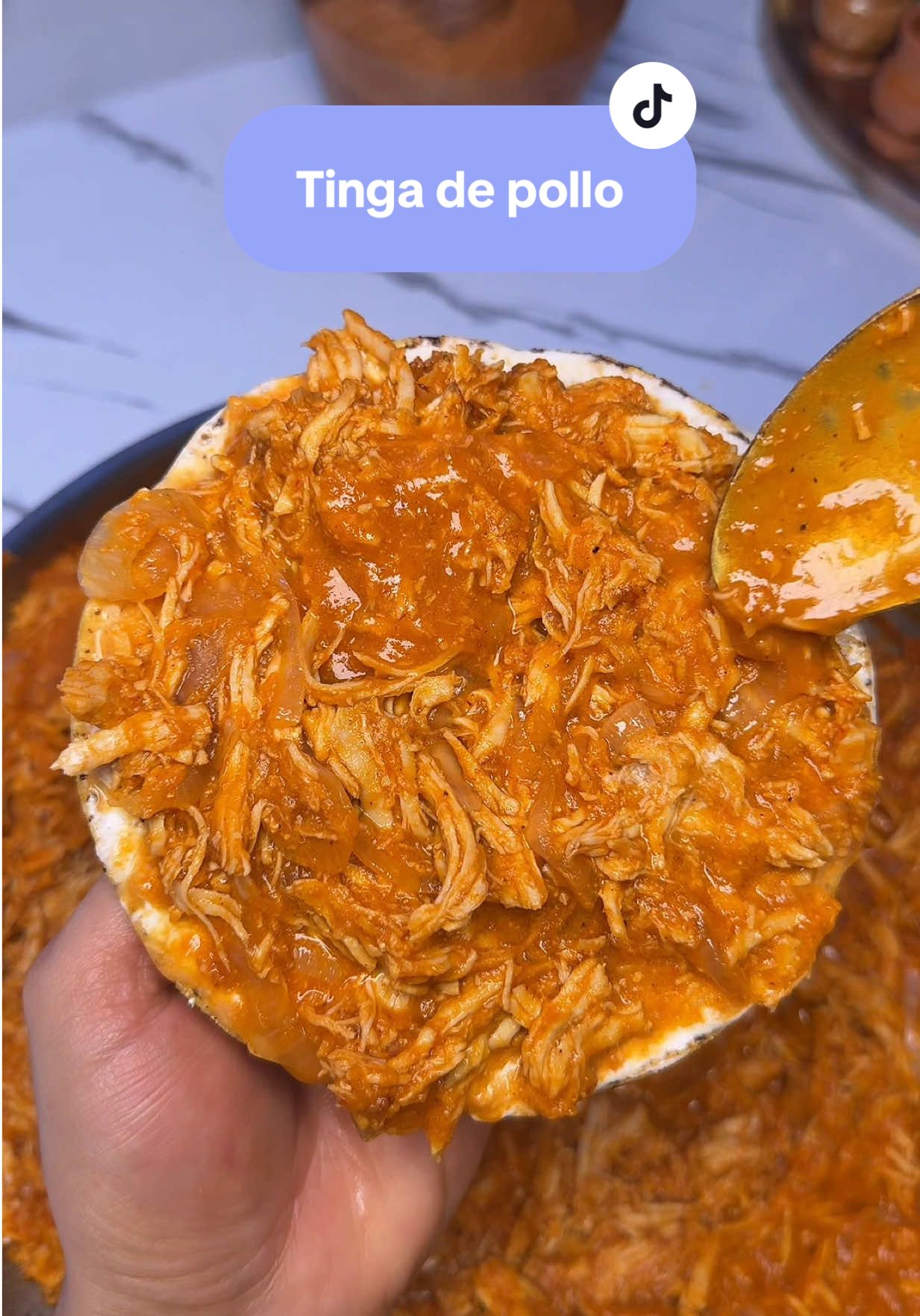 Tinga de pollo, esta receta queda súper deliciosa🤤 #tingadepollo #tostadasdetinga #mexicanfood #ideasdecomida #recetasfaciles 