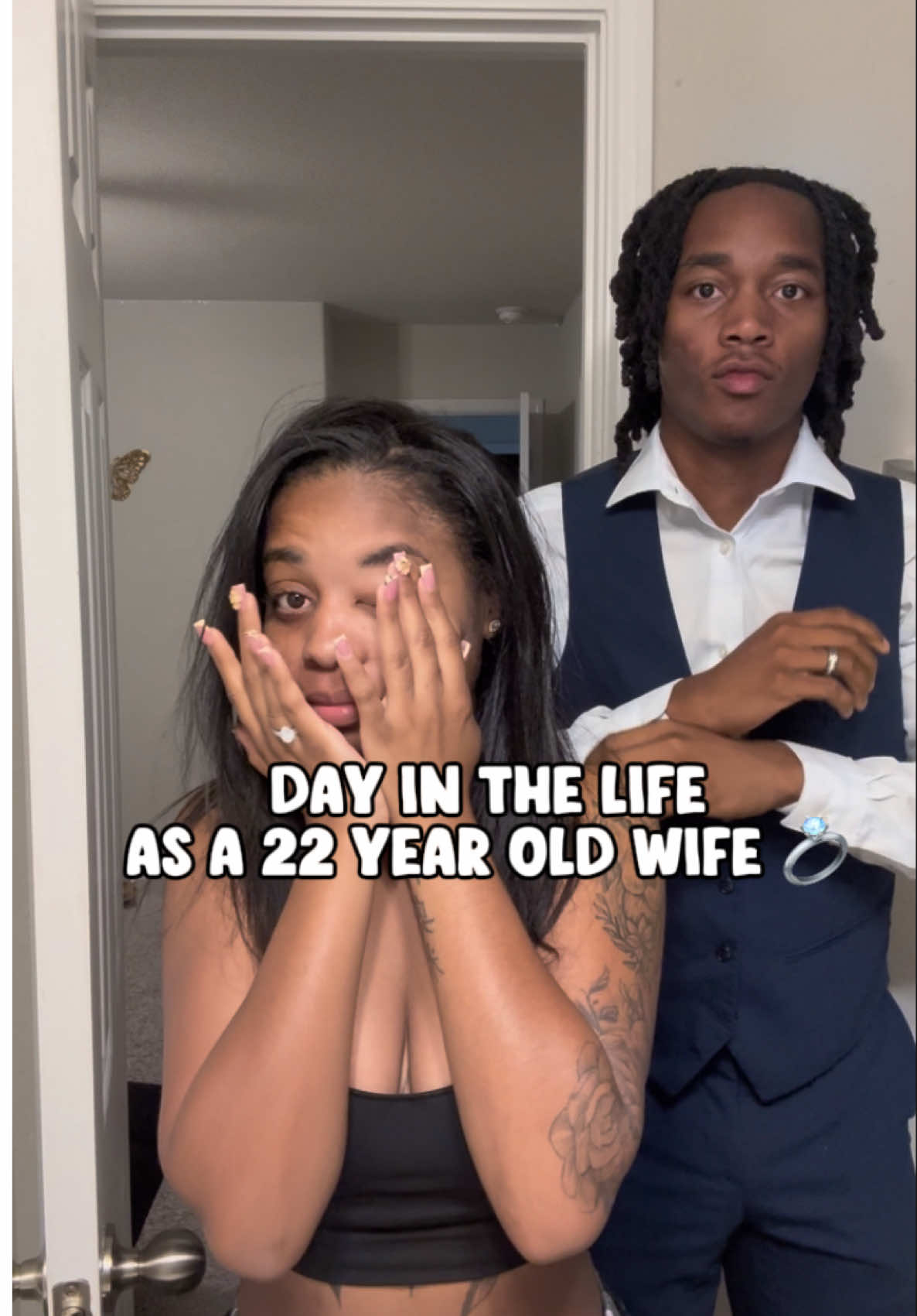 a realistic day with us as newly weds 💍 Yall want more videos from us ?👀  #thehoustons #christiantiktok #orieana #fyp #Vlog 