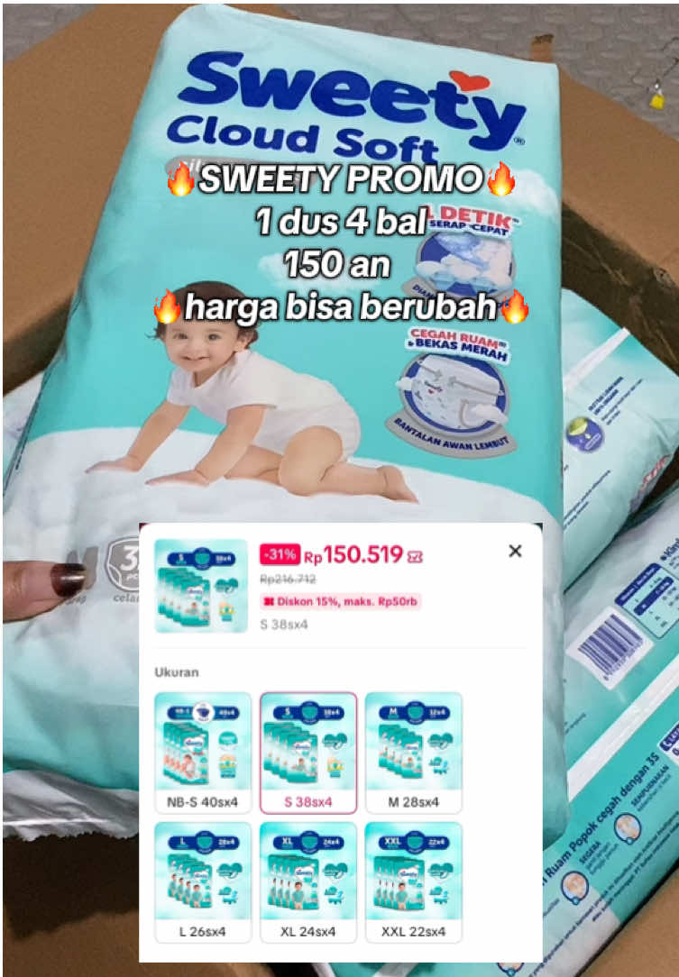 Sweety cloud soft sweety silver promo #sweetydryxpert #sweetycloudsoft #sweetysilverpants #pampersmurah #promopampers 
