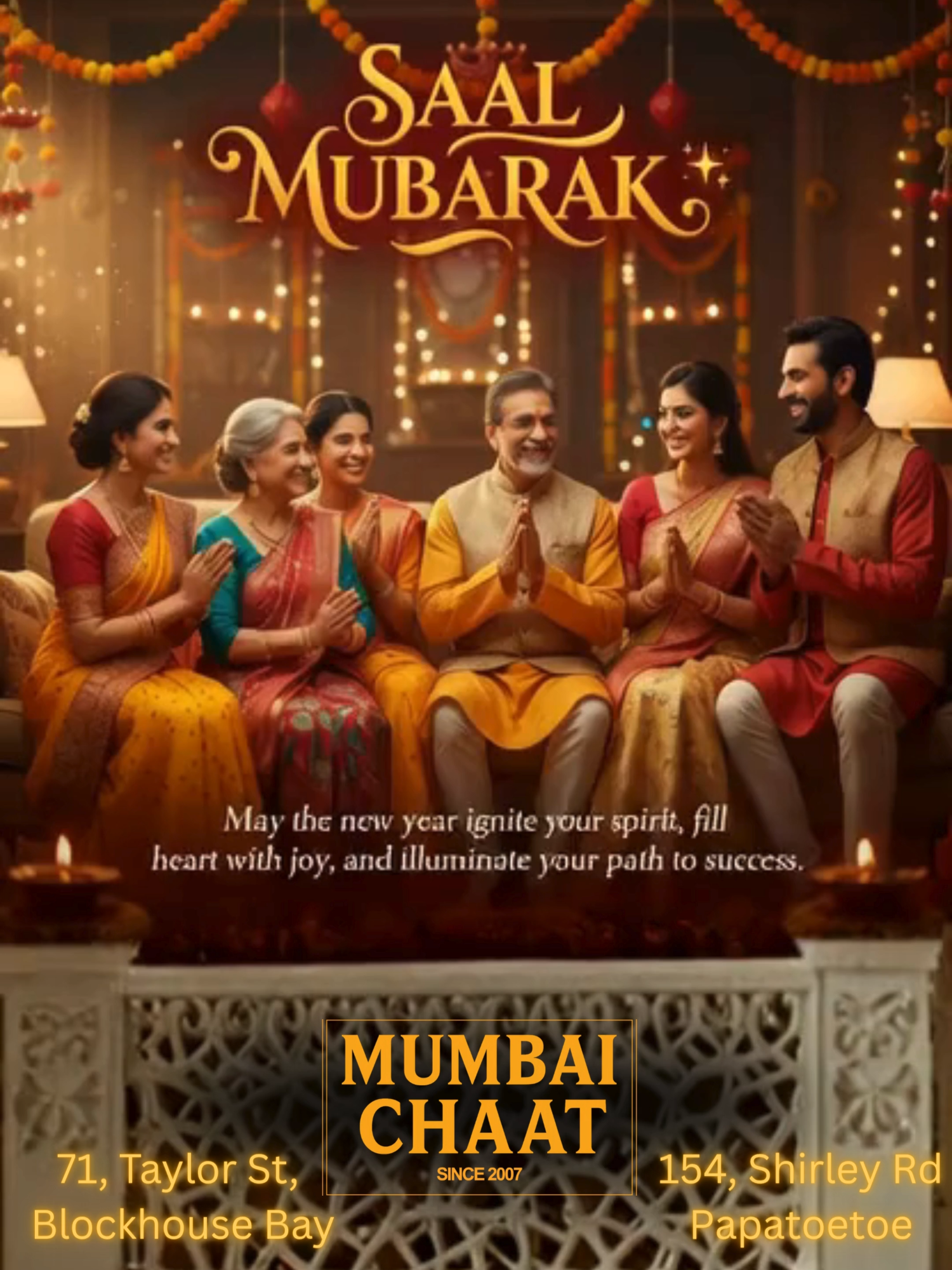 Saal Mubarak from our family to yours! ✨ As the new year dawns, may it ignite your spirit, fill your heart with joy, and illuminate your path to success. Wishing everyone a year filled with prosperity, happiness, and countless blessings. 🙏 #SaalMubarak #HappyNewYear #IndianFestivals #FamilyBlessings #NewBeginnings #HomeCookedMeals #VegetarianFood #AucklandEats #NewBeginnings #PeaceProsperityGrowth#MangereFoodies  #VegetarianEats  #mtwellington  #aucklandindian  #IndianFoodAuckland  #DailyTiffin  #VegetarianMeals  #AffordableEatsNZ  #AucklandEats  #BlockhouseBayFoodies  #TiffiNZ  #PapatoetoeEats  #MtRoskillFoodies  #NewLynnEats  #AvondaleEats  #SandringhamFood  #OtahuhuEats  #ManukauEats  #FlatBushEats
