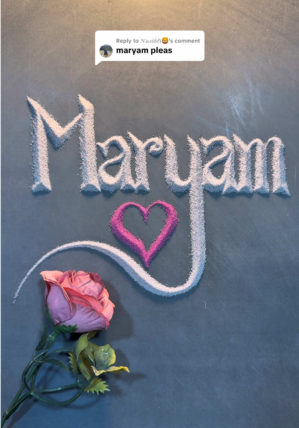 Replying to @𝒩𝒶𝓈𝒾𝒷𝓁𝒾🦁 Maryam Name request done ☑️ ❤️💕🔥 Please follow and comment name 🥰