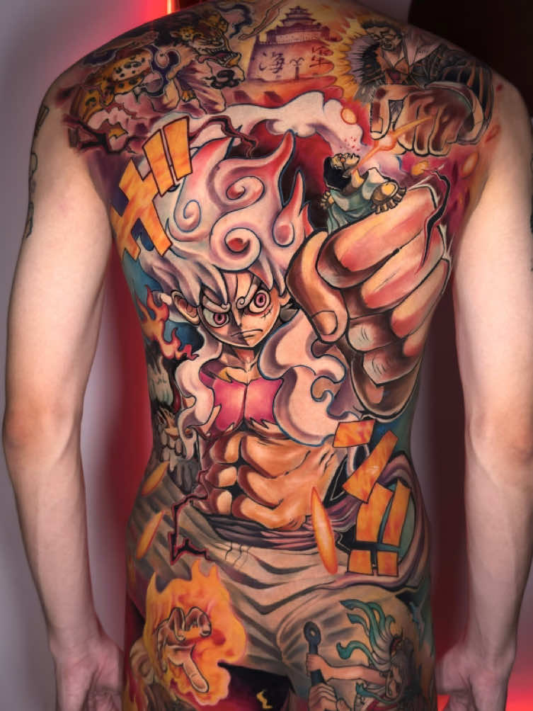 ลูฟี่หมวกฟาง เทพเจ้านิกะ จอยบอย #craymaninktattoobkk #ช่างเค้กสักอนิเมะ #onepiece #ร้านสักอนิเมะในกรุงเทพ 