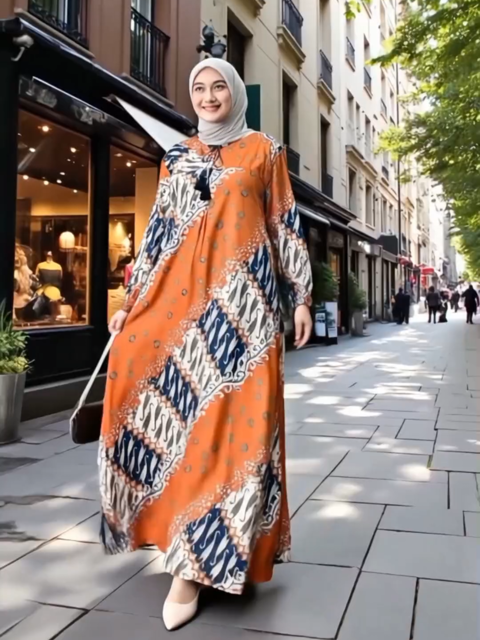 ARSYANA Gamis Rayon Super Premium Dress Panjang Syari Elegan Batik Modern Busui Wanita Muslim Adem Tebal Nyaman Jumbo #gamis  #setelanwanita  #gamisbatik  #kondangan  #oneset 