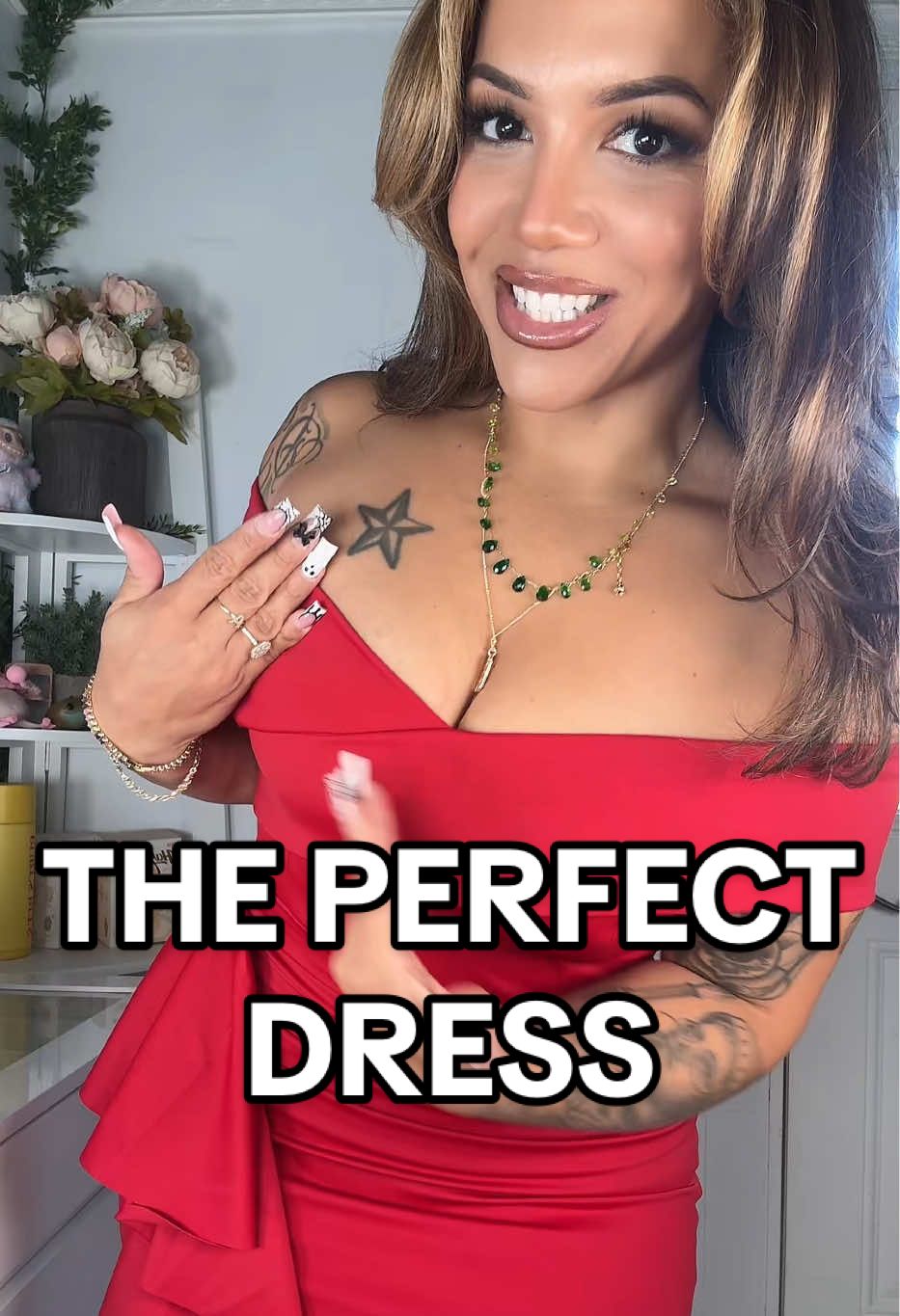 This dress style is elegant and flirty. #curvysweet #dress #dresses #tiktokshopcreatorpicks #tiktokshoprestock #tiktokshopfallsale #nyeoutfit 