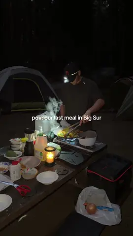 Our last meal in Big Sur- pork belly with kimchi 🤤🤤🤤 #campingfood #koreanfood #koreancamping #asmreating #kbbq 