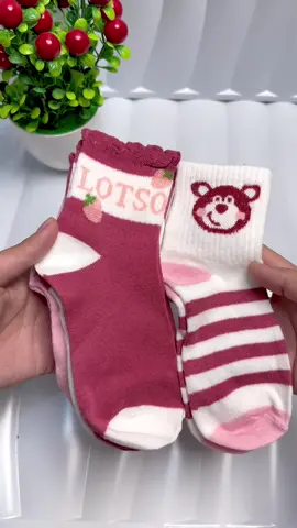 Combo 5 đôi tất gấu dâu cho bé gái #tatchobe 