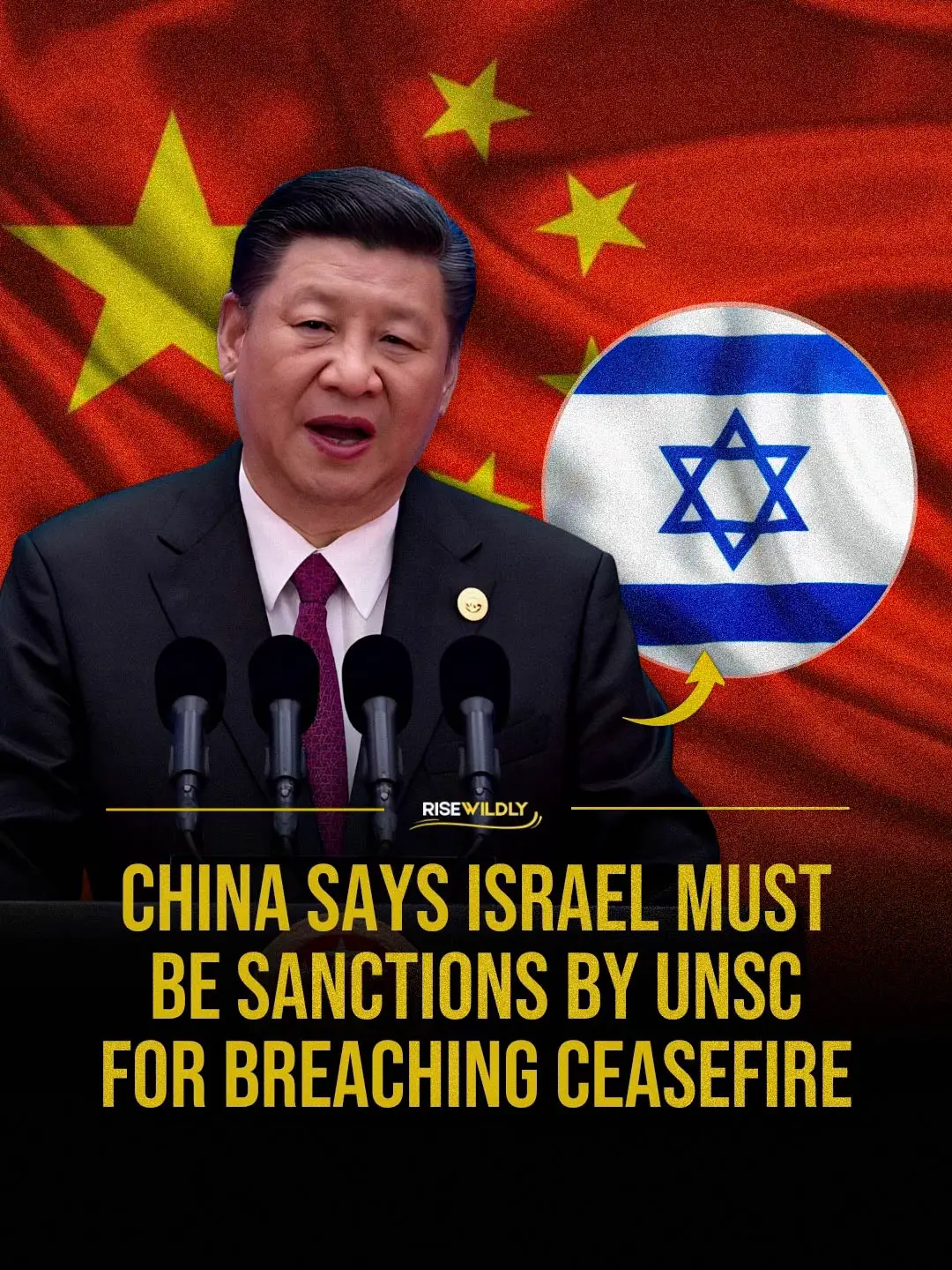 Breach China has demanded that the United Nations Security Council impose sanctions on Israel, accusing it of violating the ceasefire agreement in the Gaza conflict. Beijing's statement highlights growing international concern over repeated ceasefire breaches and escalating violence in the region. This call for sanctions underscores China's stance on upholding international law and protecting civilian lives amid ongoing tensions. Follow 👉 (@risewildly) for the latest updates on Middle East developments and global responses. #China #Israel #UNSC #Ceasefire #Sanctions     