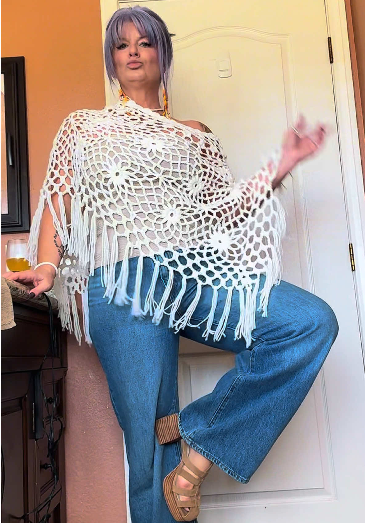 Still a hippie  at heart ✌️ #crochet #70sfashion #bohostyle #outfitinspo 