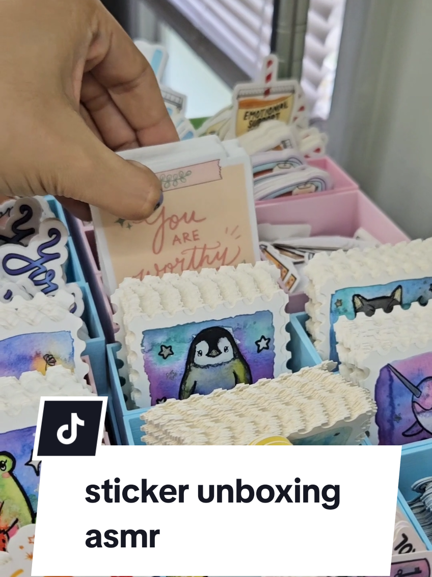 Love a good crunchy ASMR sticker unboxing. 👌  #stickers #asmr #satisfying #stationery 