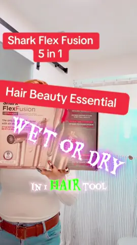 Shark flex fusion five and one blow dryer, straightener, volumizing, brush, and curler. This is good on wet or dry hair will not damage wet hair. This will make the perfect gift for anyone that utilizes multiple tools for their hair care. Click that cart below grab yours today or grab an early Christmas gift for a family member or your spouse. #sharkflexstyle #tiktokshopcreatorpicks #tiktokshop #hairessentials #haircare @Shark Home 