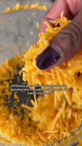 5 different blocks of cheese for Baked Mac? No problem. #lioness #tiktokpartner #BlackTikTok