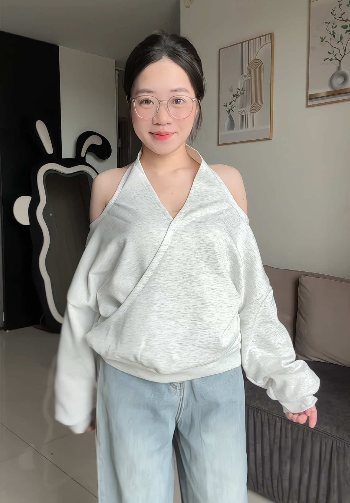 Áo swt khoét vai #xuhuong #sweater 