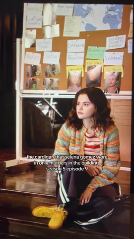 the tcardigan that selena gomez wore in only murders in the building  season 5 episode 9! . . #onlymurdersinthebuilding #selenagomez #hulu #selenagomezedit #seriestiktok 