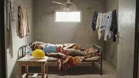 Neend Ke Time Helmet Kaun Pehenta Hai? Safety Officer Pagal Ho Gaya ⛑️🦺🐒 #FunnyMonkey #ArabLabourLife #UrduComedy #BandarScene #Foryou 