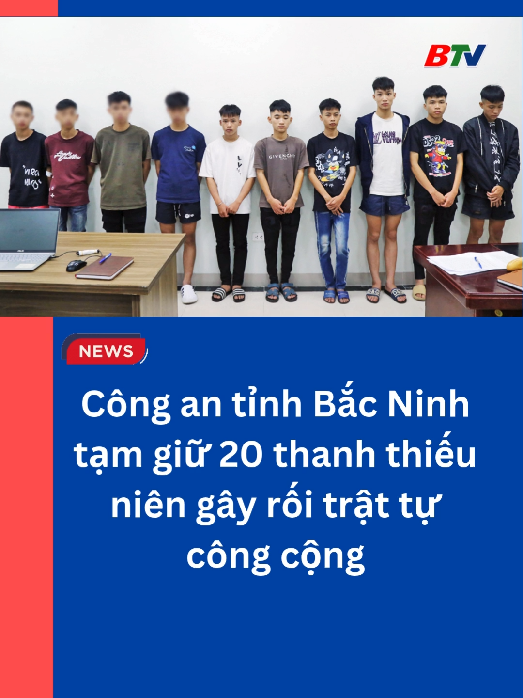 Công an tỉnh Bắc Ninh tạm giữ 20 thanh thiếu niên gây rối trật tự công cộng #tintuc #bacninhtv #truyenhinhbacninh #bacninh #tintucbacninh #btv