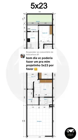 Respondendo a @luizcarloss.81  Planta de casa 5x23 #projetodecasa #plantadecasa #casa #plantabaixa #plants 