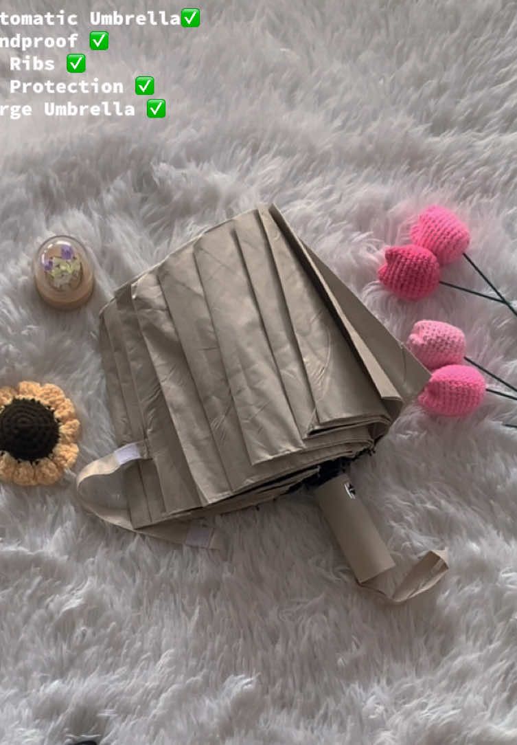 Strong, stylish, and budget-friendly! 💪  The 24 Ribs Windproof Automatic Umbrella is built to last perfect for unpredictable weather🌷🎀 #automaticumbrella #uvprotection #affordable #rainyseason #musthave 