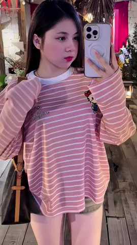 Áo Thun Tay Dài Sọc Ngang Thun Bozip QC Long Sleeve Boxy Form Rộng Cổ Tròn#aothuntaydai #aothunnu #aothunboxy #thoitrangnuxinh #xuhuongtiktok 