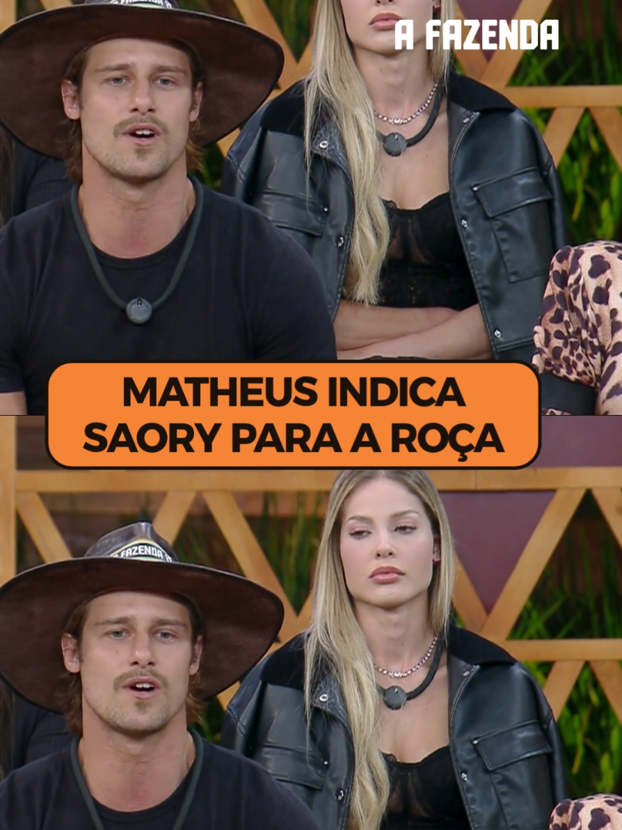 Matheus já se decidiu! A indicação da Roça pelo Fazendeiro é ela: Saory 🤔 Essa indicação é um 