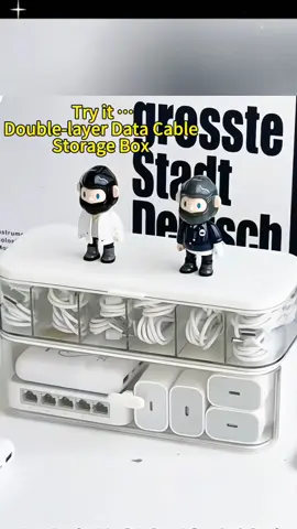 Duble-layer Data Cable storage Box💯💯💯#tk #tkp #viral #fy #goodthing #useful #need #chargerorganizer #cablestorage #cableorganizer