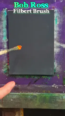 Bob Ross Filbert Brush Campfire 🔥 super easy #bobross #shorts #bobross #fyp#creatorsearchinsights 
