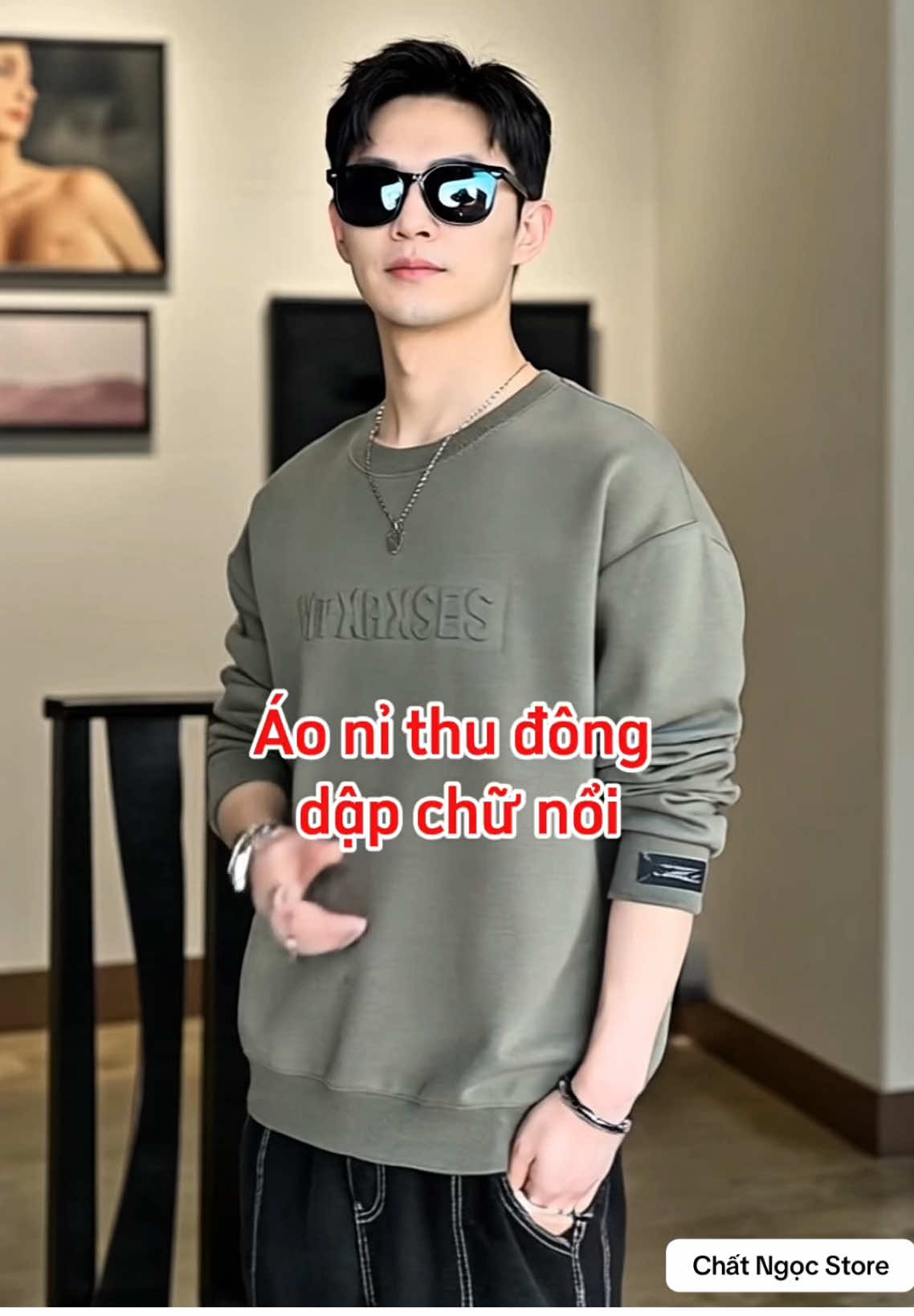 Áo nỉ thu đông dập chữ nổi cá tính #aoninam #aothudong #aothundaitay #thoitrangnam #chatngocstore 