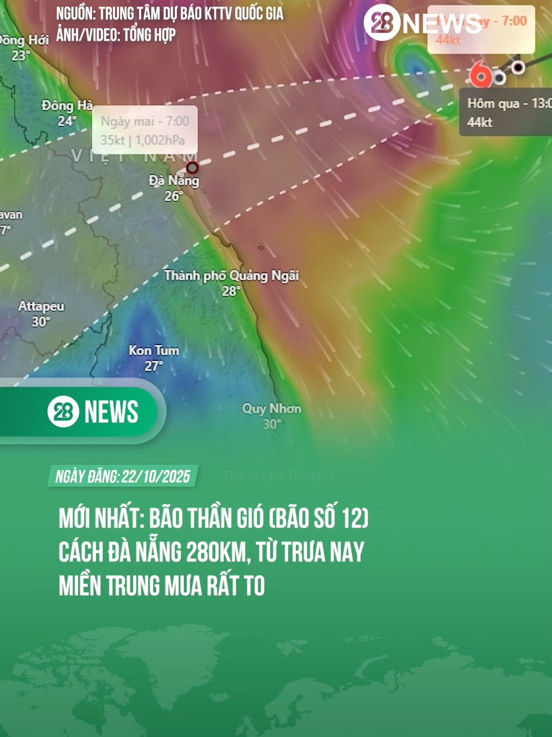 BÃO SỐ 12 - THẦN GIÓ ĐANG CÁCH ĐÀ NẴNG KHOẢNG 280KM #theanh28 #theanh28news #tiktoknews