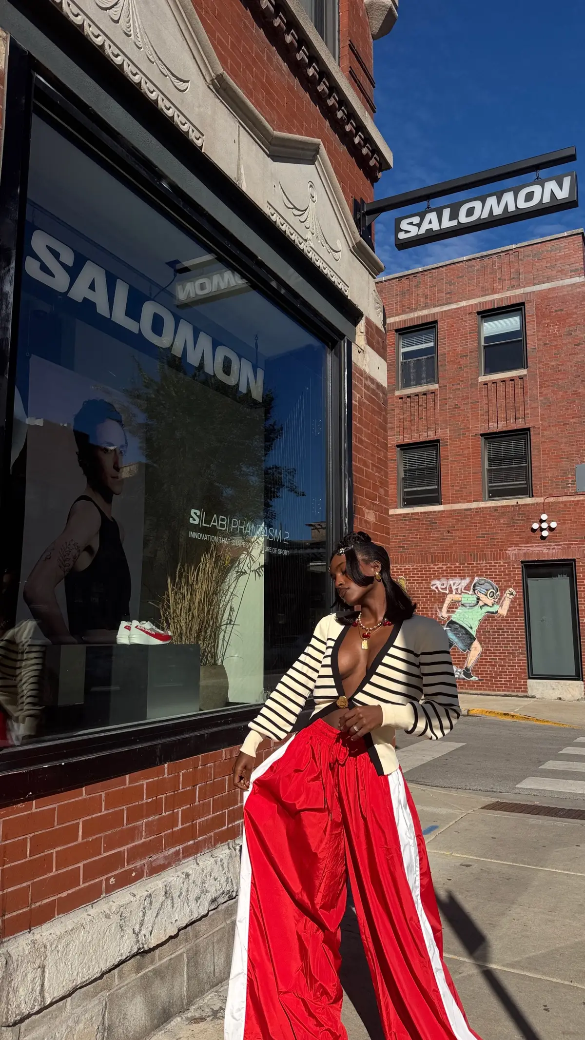 Outfit is linked in bio.  #shopakira #salomon #socialites #womenover30 #over30club #blackwomeninluxury #ootdfall #falltrends #widelegpants #cardiganoutfit #statementpieces   