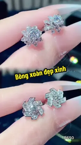 Bông tai kim cương đẹp xinh lấp lánh🤩#thanhtrungdiamond #longngocluxury #bongtaikimcuong #bongtainu #bongtai 