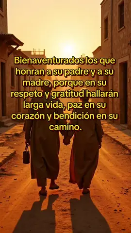 Bienaventurados los que honran a su padre y a su madre, porque en su respeto y gratitud hallarán larga vida, paz en su corazón y bendición en su camino. #luzfamiliar #oracionfamiliar #gospel #papa #mama 