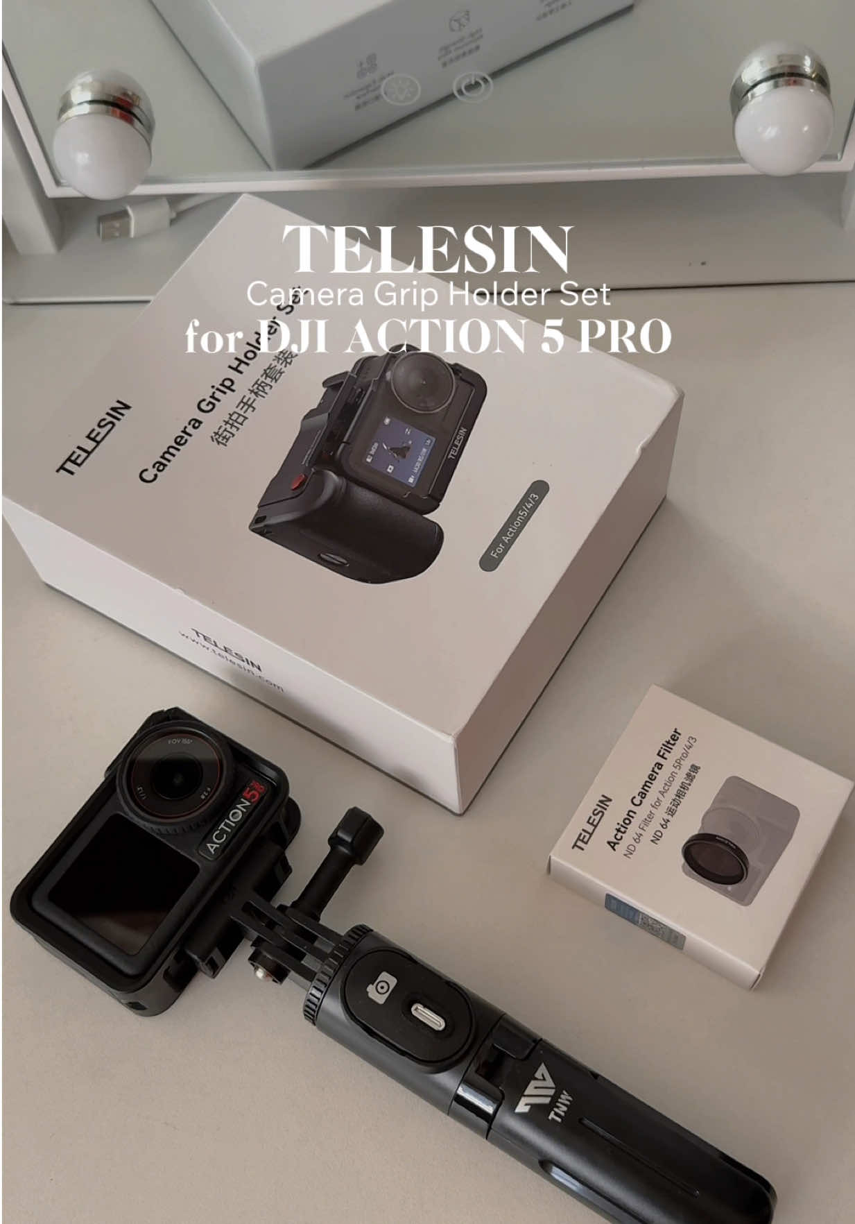 Just got the Telesin Camera Grip Holder Set for my DJI Action 5 Pro 📷 This one’s a game changer — lightweight, steady, and compact. Perfect for those quick travel shots or vlogs. Can’t wait to test this out on my next trip — let’s see how smooth the shots will be! 🎥✨#telesin #telesincameragrip #cameragrip #djiaction5pro #actioncamera 