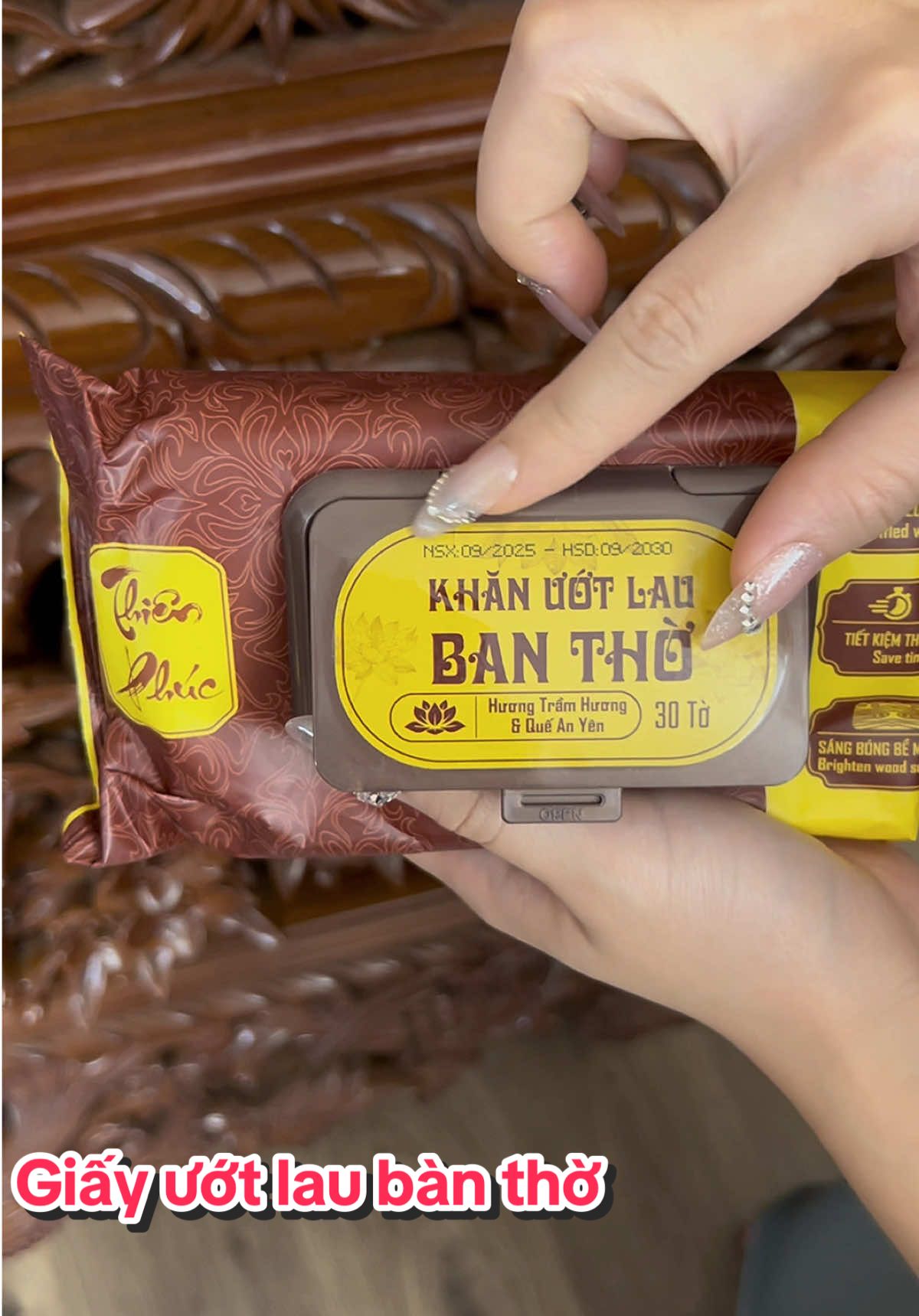 Khăn ướt lau bàn thờ hương trầm - quế  #khanuotlaubantho #khanlaubantho #khanuotthienphuc #tamlinh 