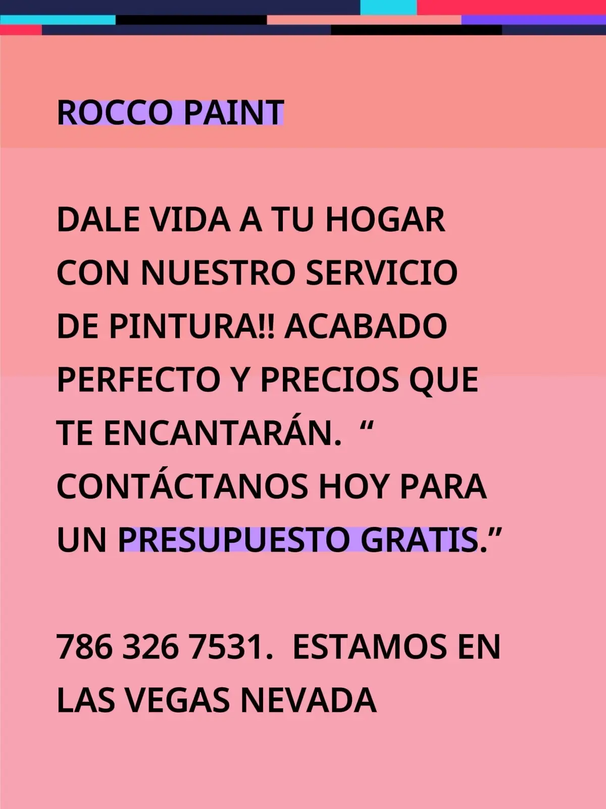 Llámanos y comienza el 2026 con un hogar fresco y dale un nuevo color a tu vida.   7863267531.  Estamos en las Vegas