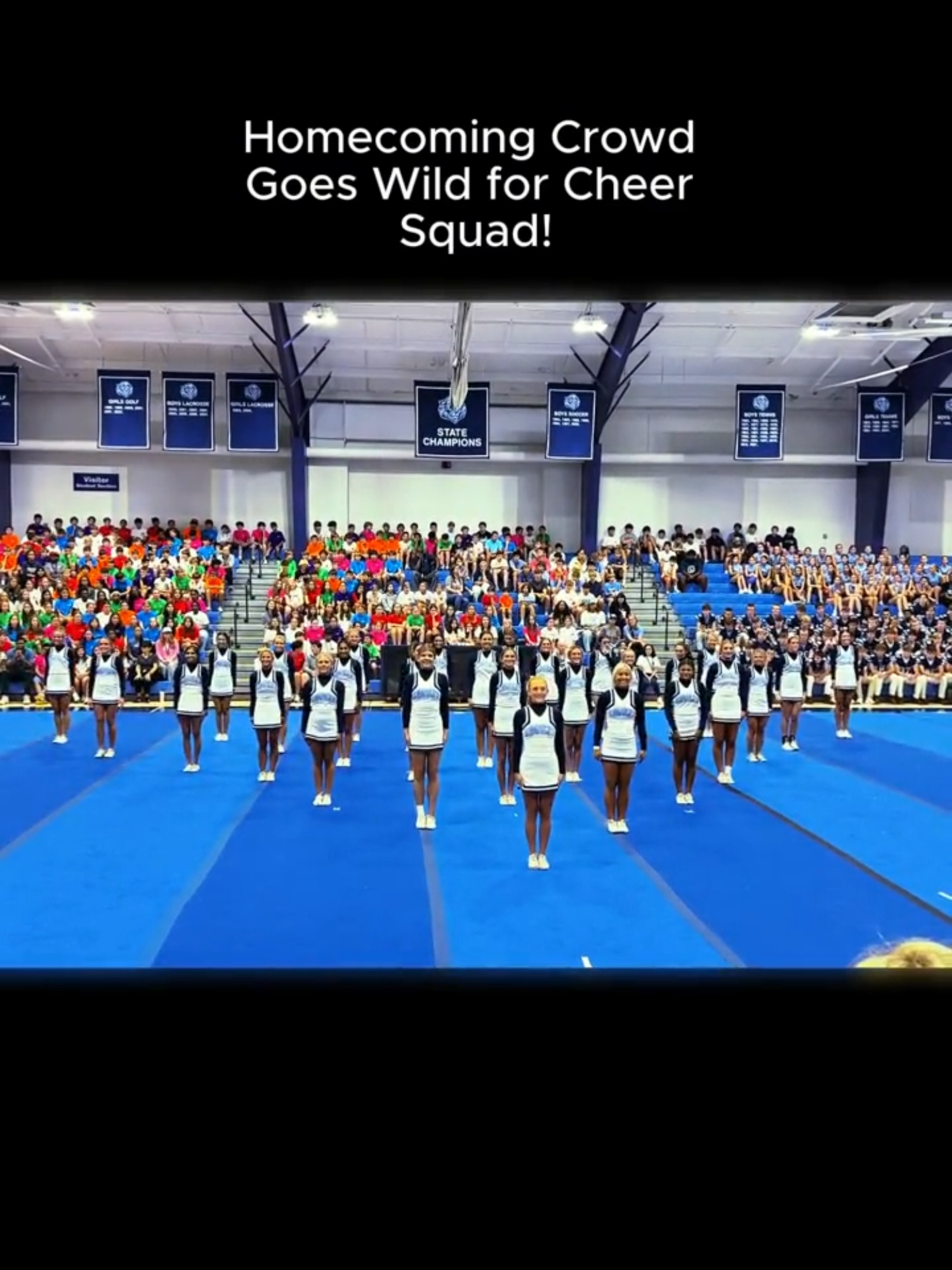 Homecoming Crowd Goes Wild for Cheer Squad!#cheerleading #performance #backtoschool #cheerleader #cheerdance #dance #shcool #fypシ #foryou #viral #fyp