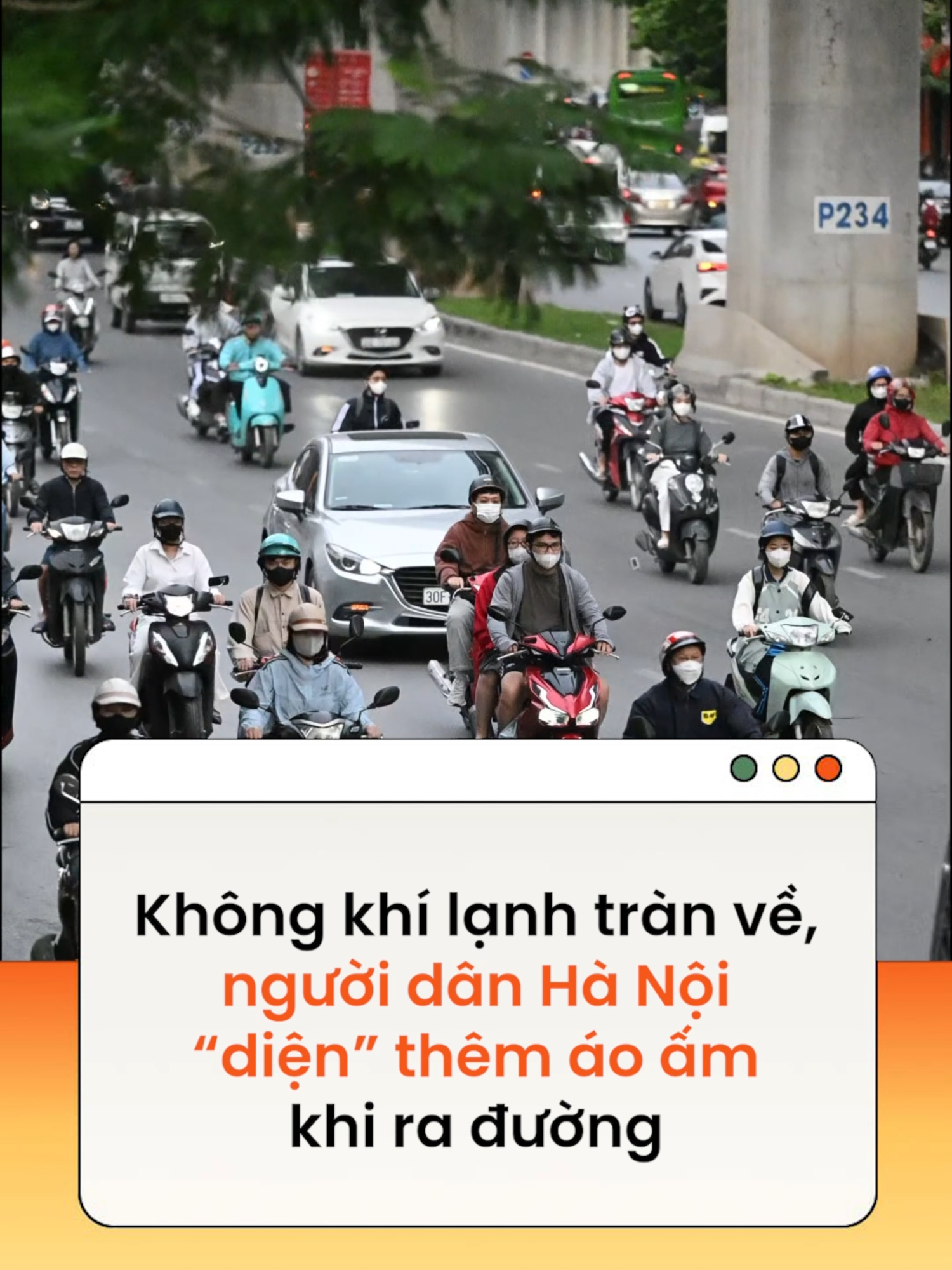 Sáng 22/10, không khí lạnh tràn về Hà Nội, người dân phải 