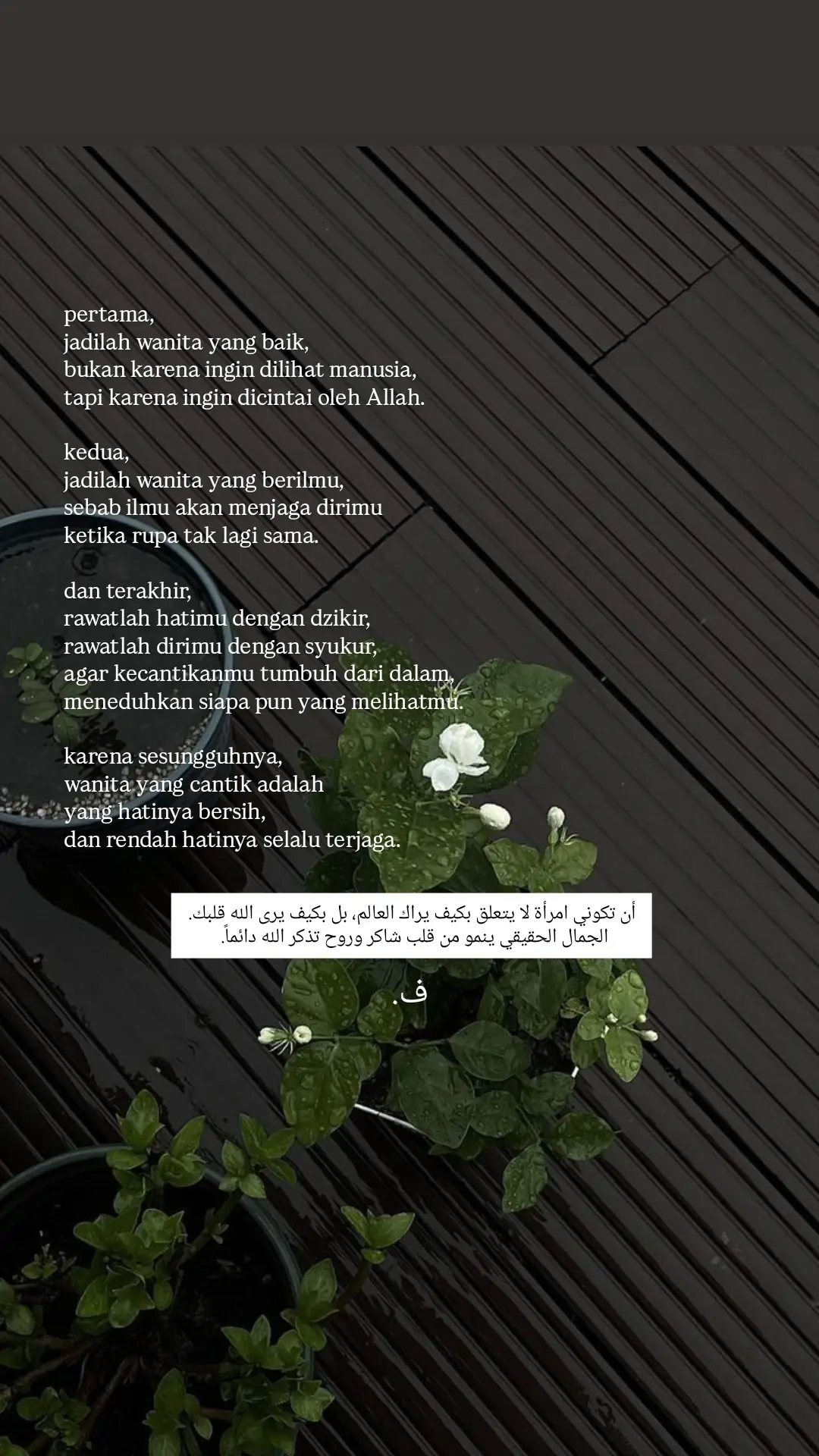Menjadi wanita bukan tentang bagaimana dunia memandangmu, tapi tentang bagaimana hatimu dipandang oleh Allah. Cantik yang sejati tumbuh dari hati yang bersyukur dan jiwa yang selalu berdzikir. 🌷✨ #reminder #quotes #wanitasyurga #lewatberanda #xyzbcafypシ 