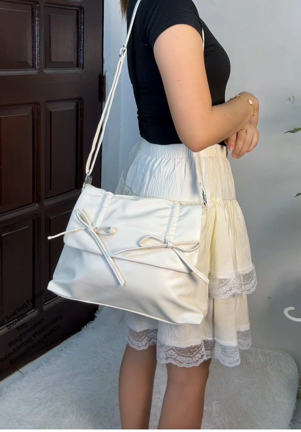 Replying to @SONIAB  H&T Ballet Bow Bag Fashion Shoulder Bag  #bagforwomen #shoulderbag #fashionbag #coquettebag #whitebag 