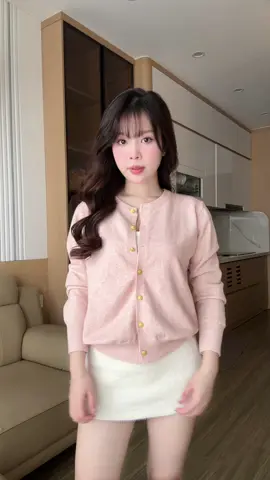 Áo cardigan basic có màu hồng pastel siu mê 