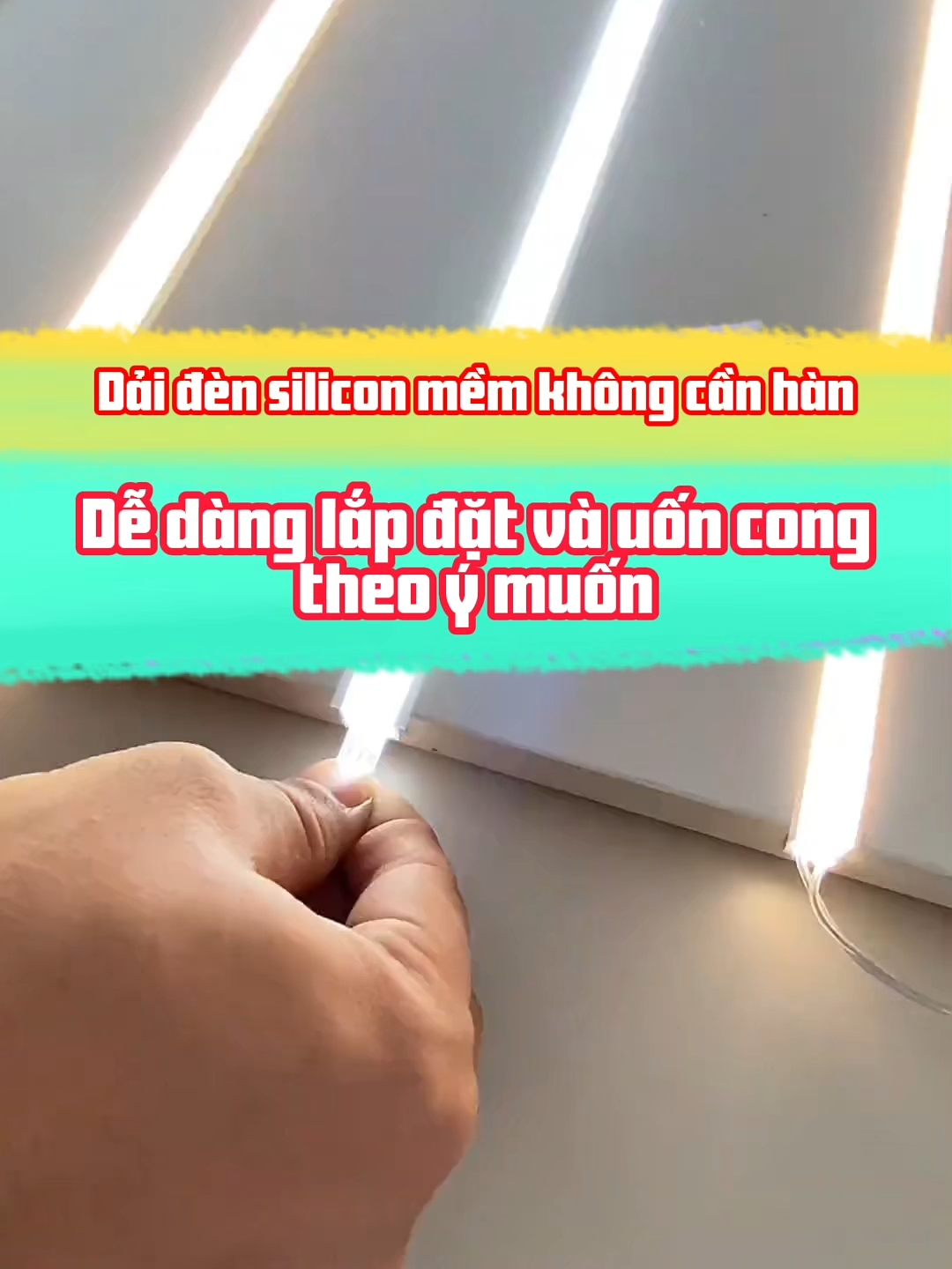 Đèn LED Dây 1210 Không Cần Hàn - Cắm Là Sáng, Uốn Cong Trang Trí Tủ Kệ #agasihome #shorts #trangtrinoithat #trangtri #ledtu #ledtugo #ledsilicon #ledday