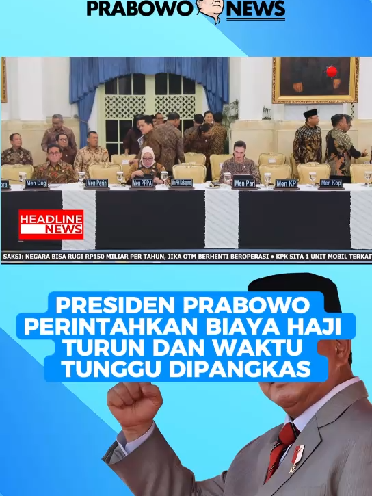 Presiden Prabowo memerintahkan biaya haji diturunkan dan waktu tunggu dipangkas lebih cepat. #prabowo #prabowosubianto #presiden #fyp