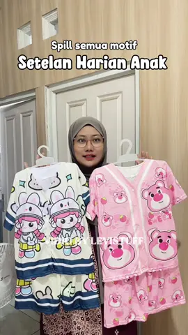Setelan harian anak super gemesss, bahan vista premium adem powll 😍🫶🏻✨ #setelananak #setelanhariananak #fyp #piyamaanak 