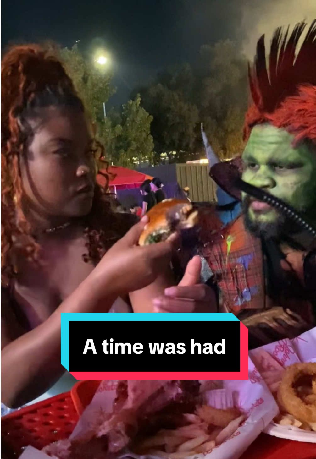 Lost track of time but We had a ball 😂 #6flagsovertexas #frightfest ##sixflags##sixflagsovertexas##halloween