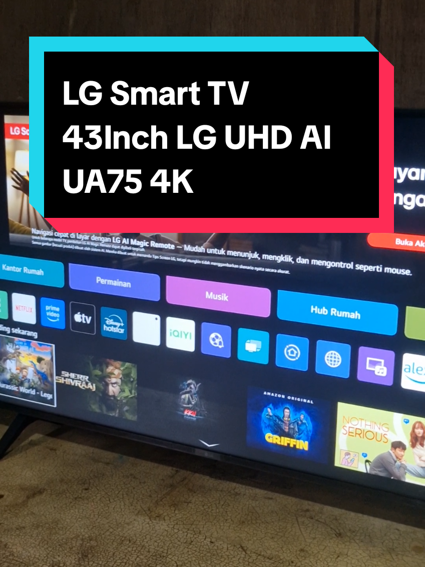 LG SMART TV 43INCH LG UHD AI UA75 4K#tvlg #lg #smarttv #tv43inch #televisi 